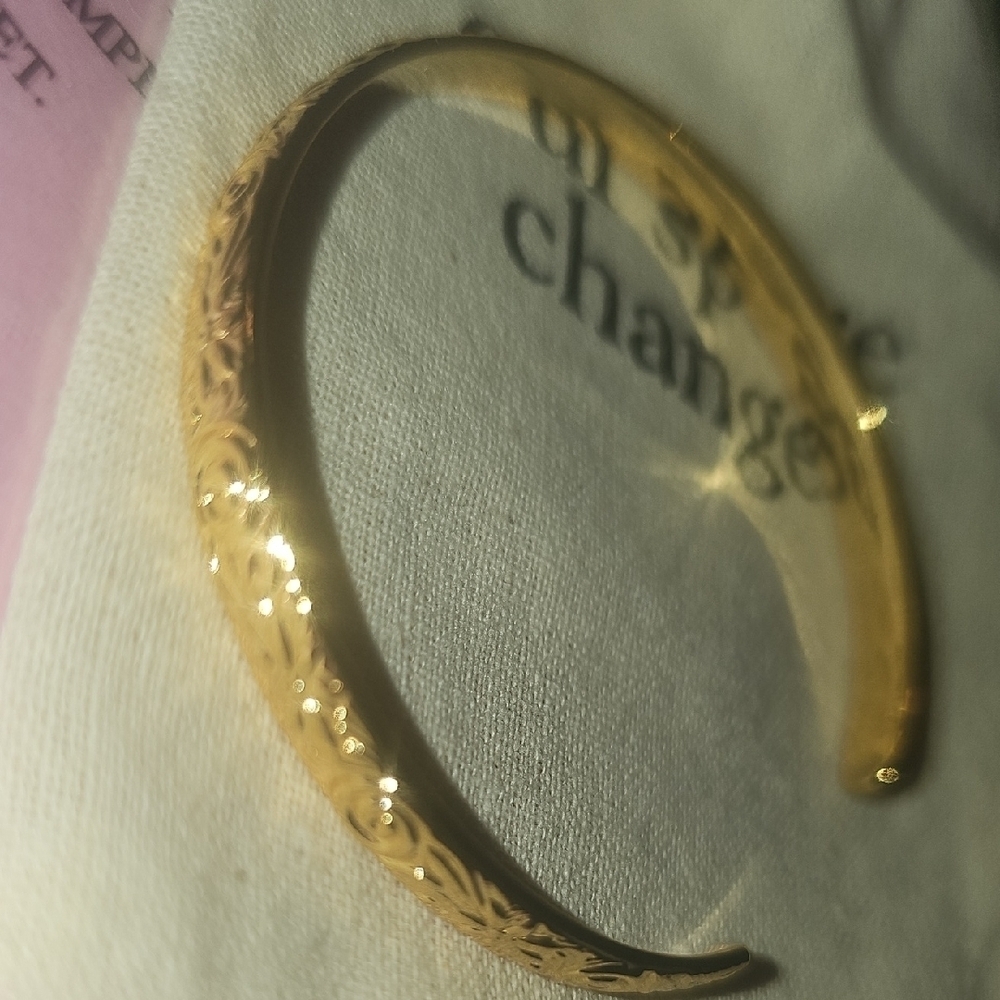 Our Spare Change NWT Gold Floral Cuff Bracelet - Picture 5 of 5